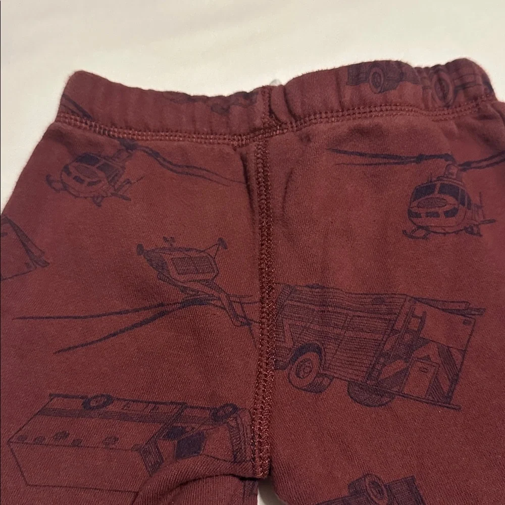 Carter's Burgundy Joggers with Vehicle Print
